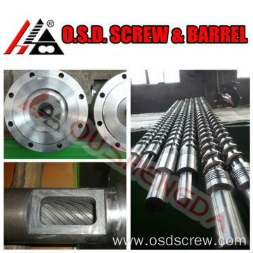 Large capacity recycled plastic extruder screw and barrel